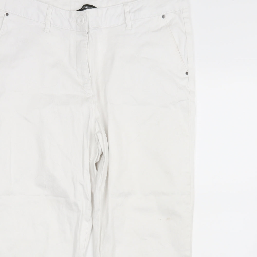 Bonmarché Womens White  Denim Cropped Jeans Size 16 L20 in - m