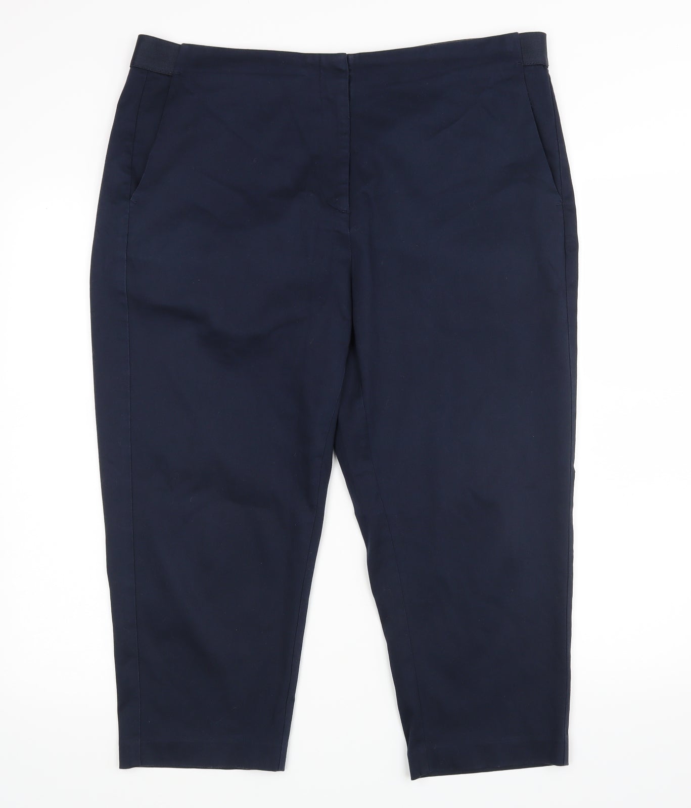 Marks and Spencer Womens Blue   Cropped Trousers Size 18 L20 in
