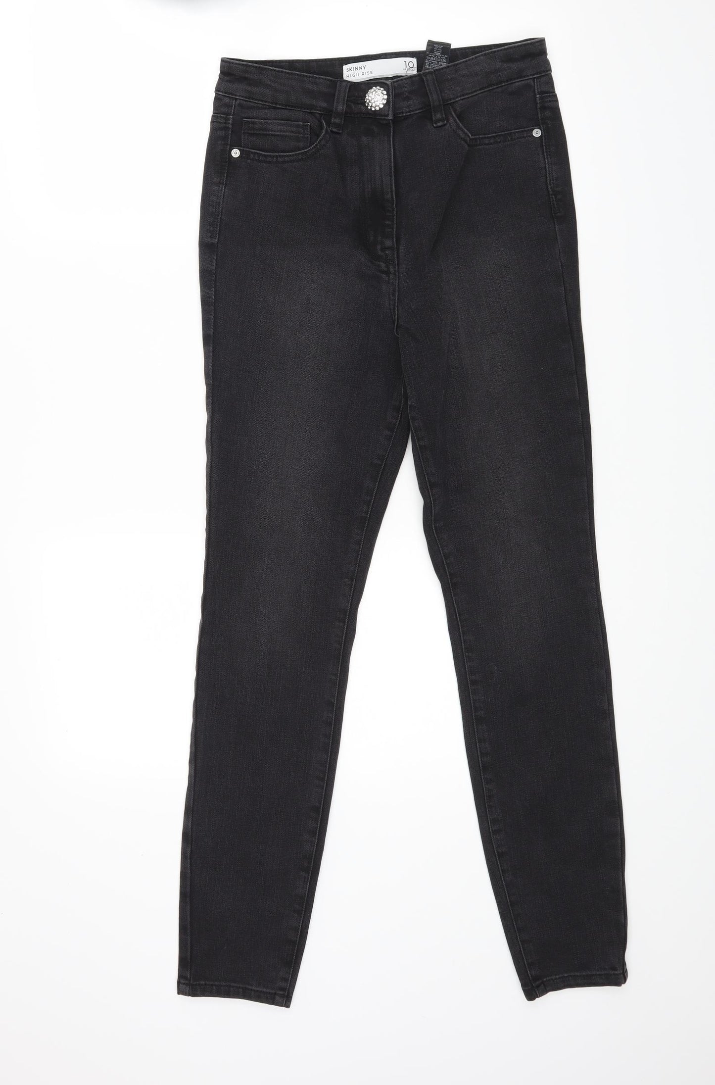 NEXT Womens Black  Denim Skinny Jeans Size 10 L26 in