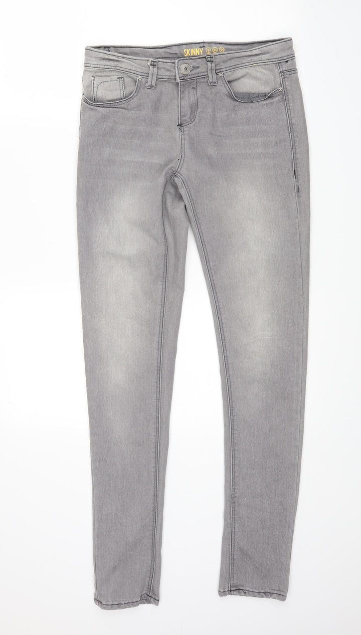 Primark Womens Grey Denim Skinny Jeans Size 8 L27 in
