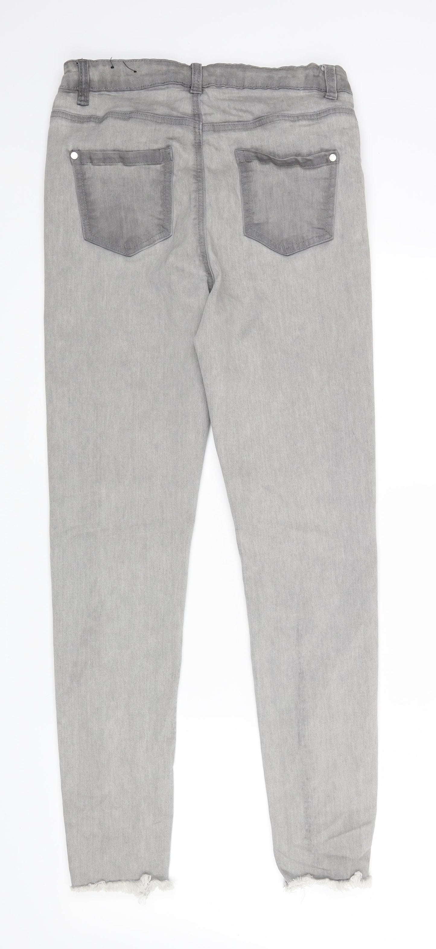 Missguided Womens Grey  Denim Skinny Jeans Size 8 L25 in