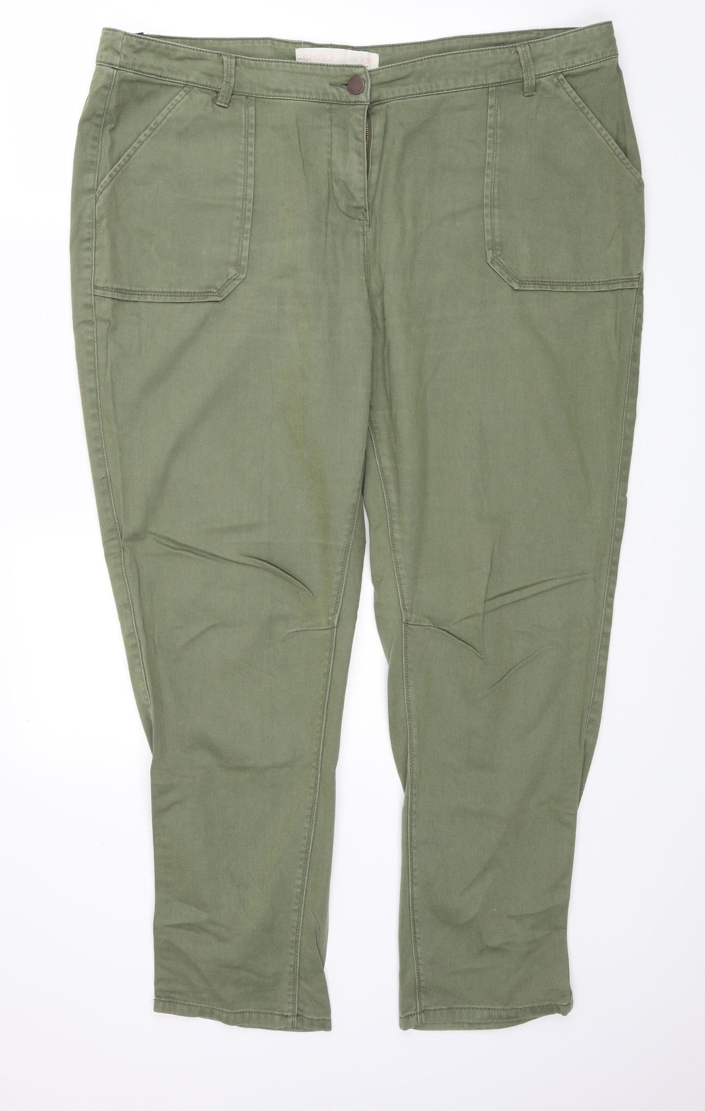 NEXT Womens Green  Denim Chino Trousers Size 20 L27 in