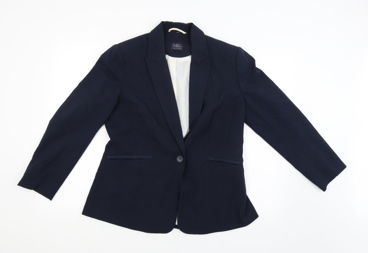 M&S Womens Blue   Jacket Blazer Size 14
