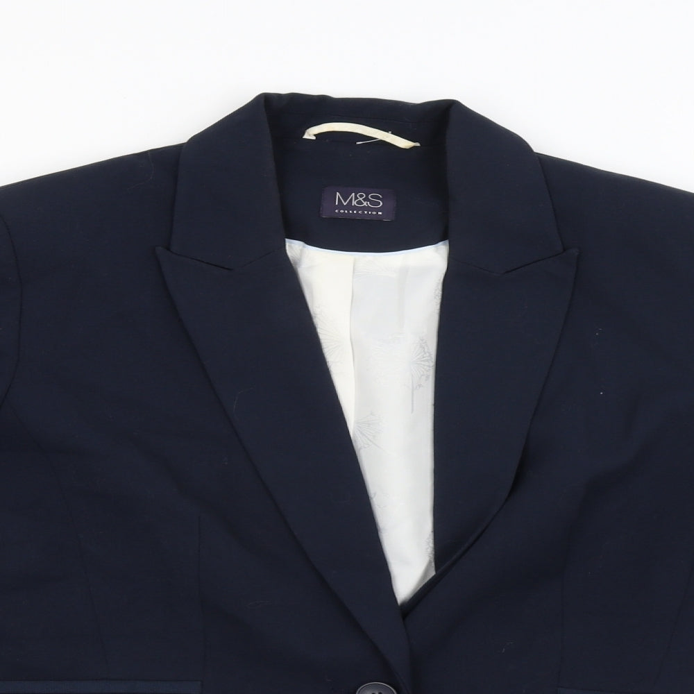 M&S Womens Blue   Jacket Blazer Size 14