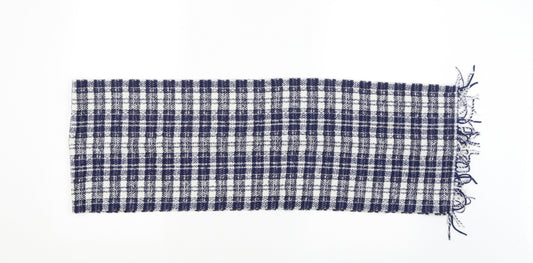 Front view of Preworn women’s blue check scarf