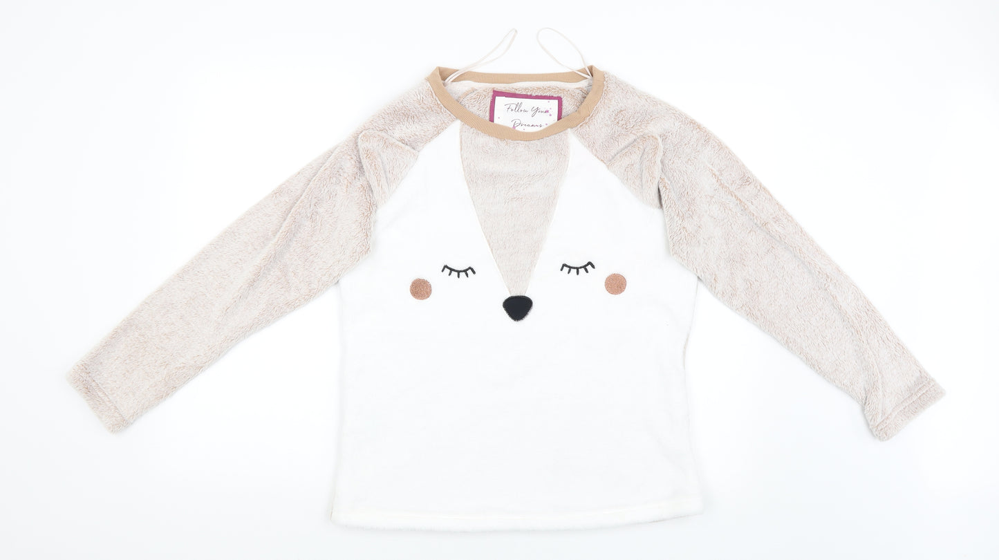 Follow Your Dreams Womens White   Pullover Jumper Size 12
