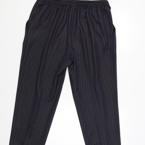 Marks and Spencer Womens Blue Striped  Trousers  Size 20 L24 in