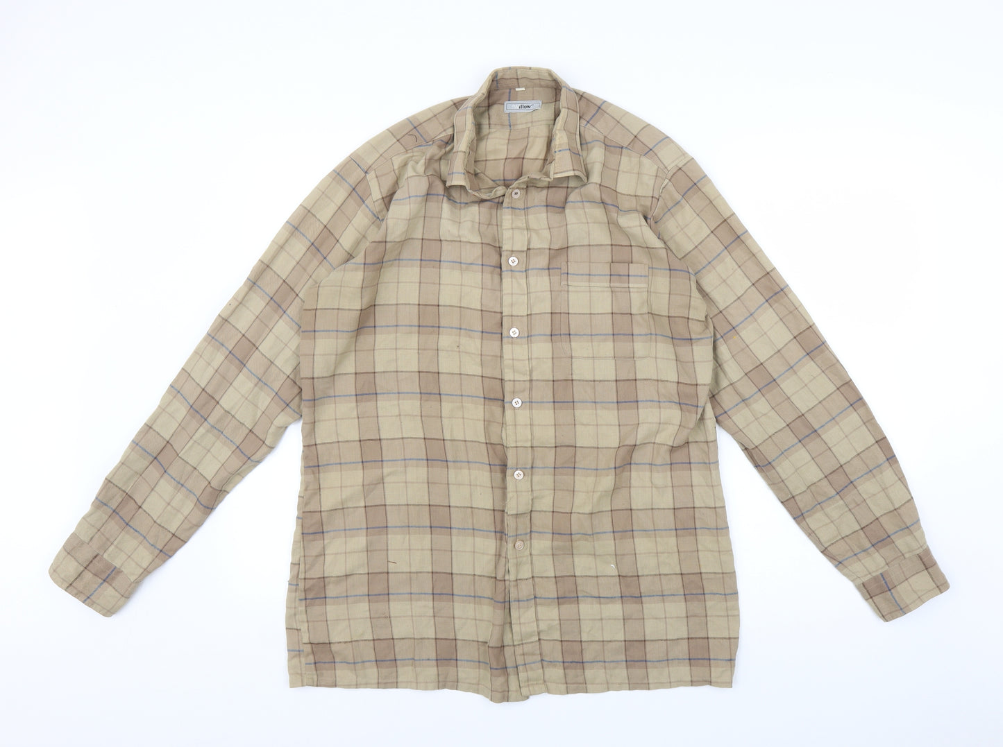 Willow Mens Brown Plaid   Button-Up Size L