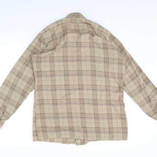 Willow Mens Brown Plaid   Button-Up Size L