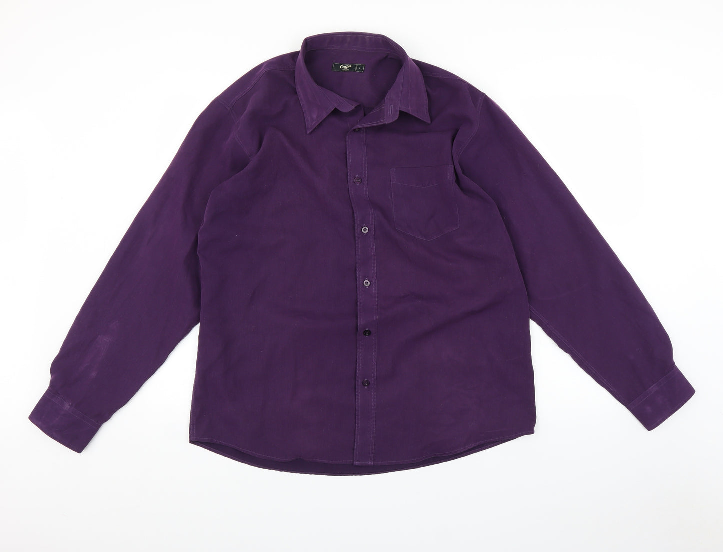 Cotton Traders Mens Purple    Button-Up Size L