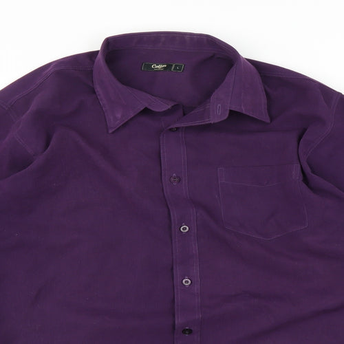 Cotton Traders Mens Purple    Button-Up Size L
