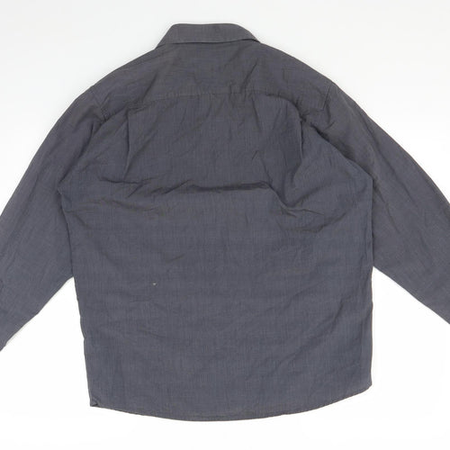Morgan Mens Grey    Button-Up Size 15.5