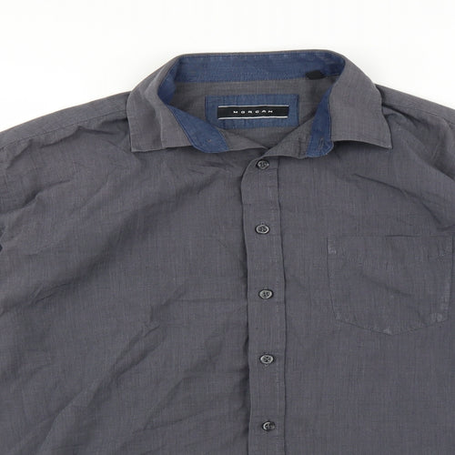 Morgan Mens Grey    Button-Up Size 15.5