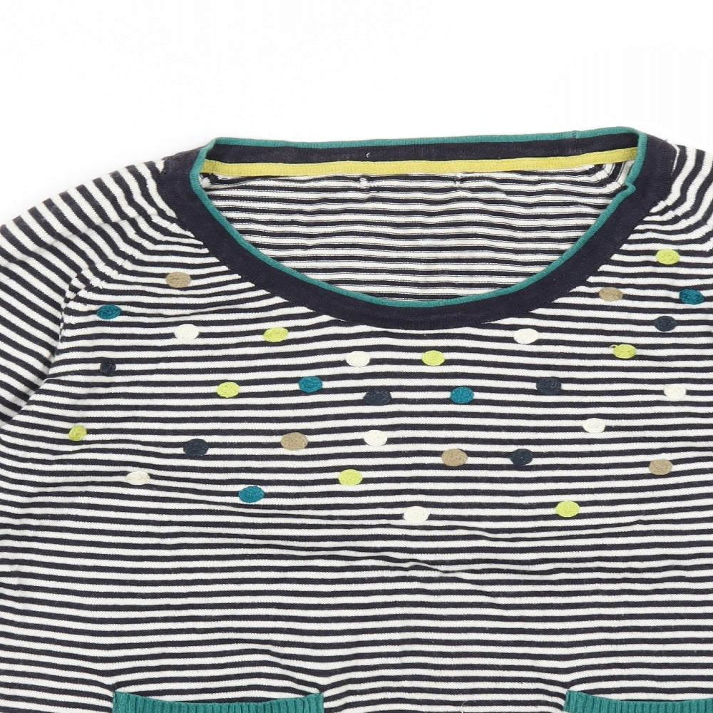 Per Una Womens Blue Striped  Pullover Jumper Size 14