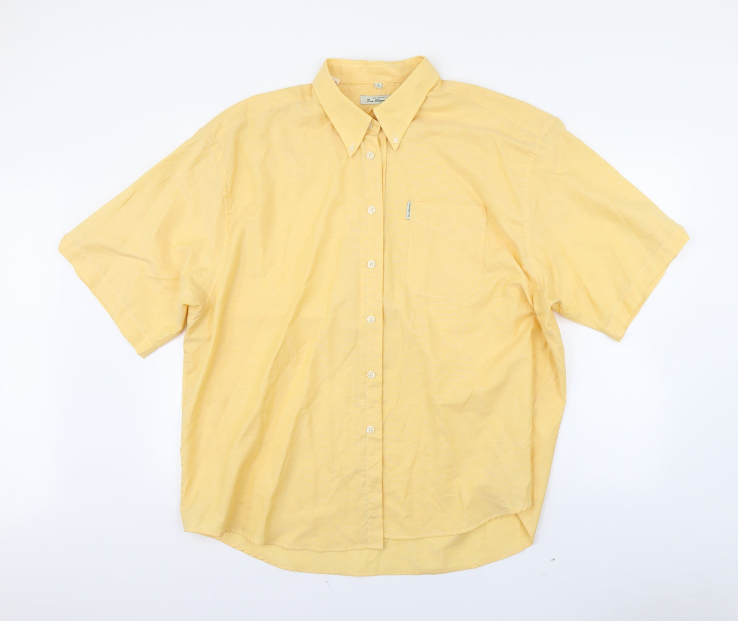 Ben Sherman Mens Yellow    Dress Shirt Size 2XL