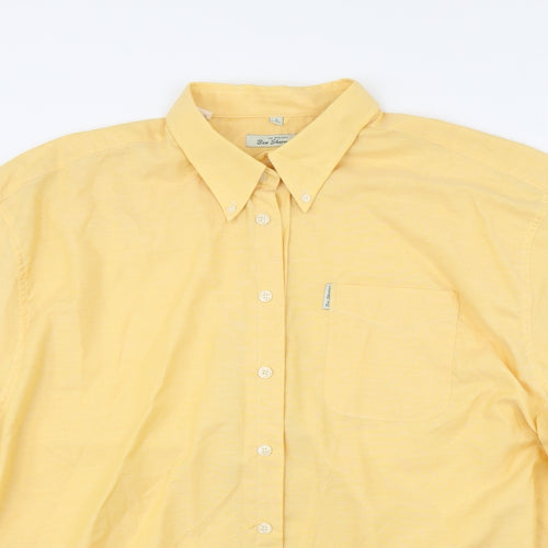 Ben Sherman Mens Yellow    Dress Shirt Size 2XL