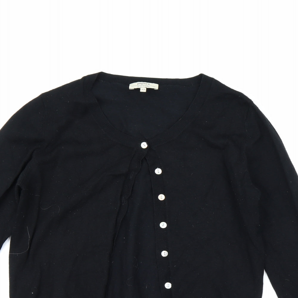 Papaya Womens Black   Cardigan Jumper Size 12