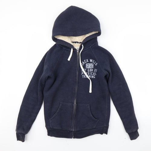 Jack Wills Womens Blue   Full Zip Hoodie Size 8