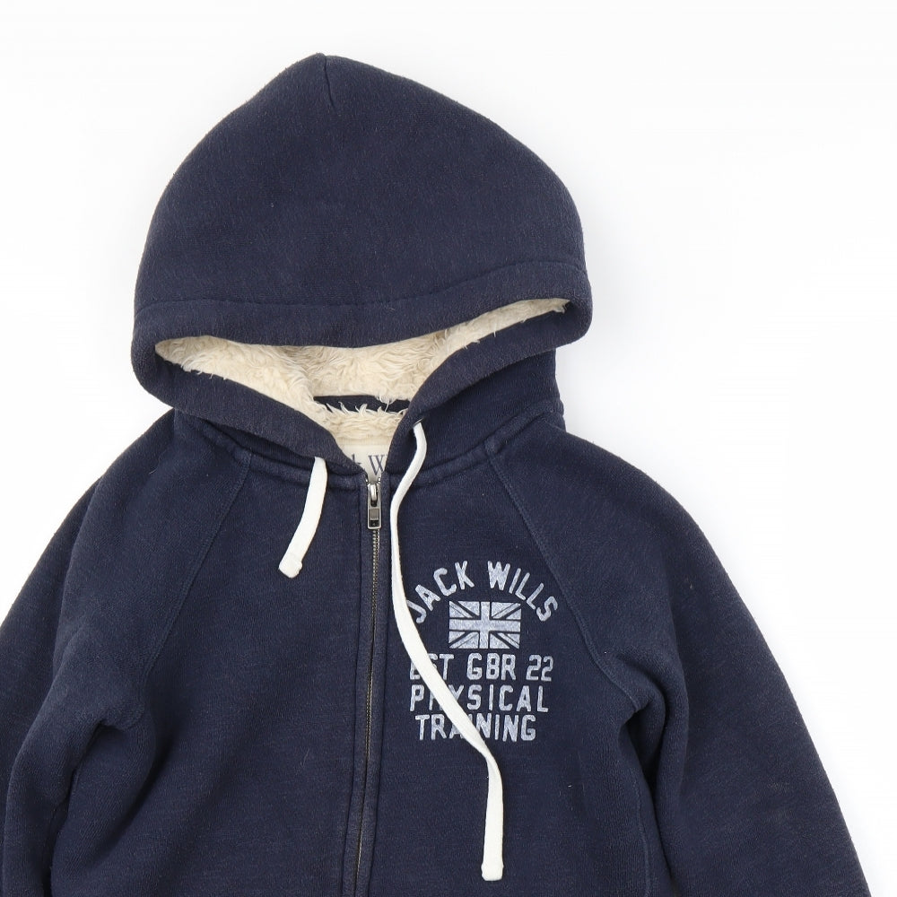 Jack Wills Womens Blue   Full Zip Hoodie Size 8