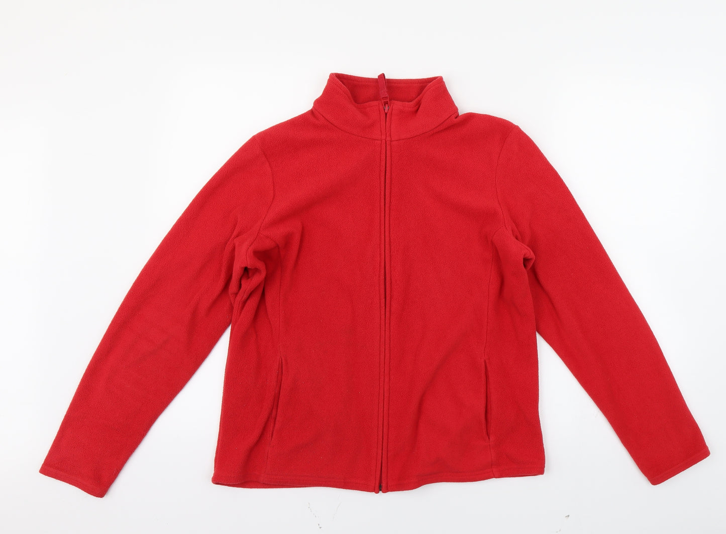 M&S Womens Red   Full Zip Jumper Size 16