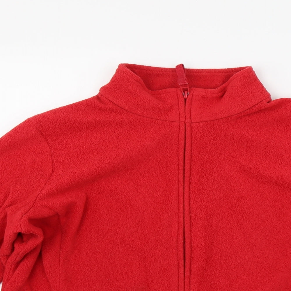 M&S Womens Red   Full Zip Jumper Size 16