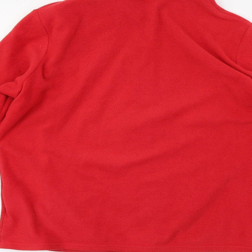 M&S Womens Red   Full Zip Jumper Size 16