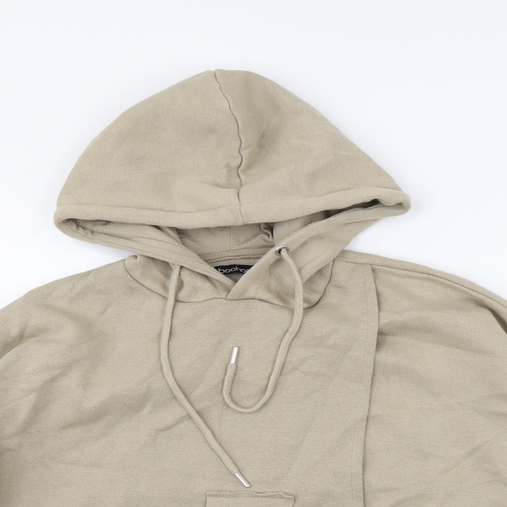 Boohoo Womens Beige   Wrap Hoodie Size L