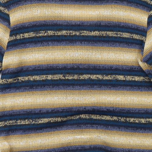 M&S Womens Blue Striped  Cardigan Jumper Size 16
