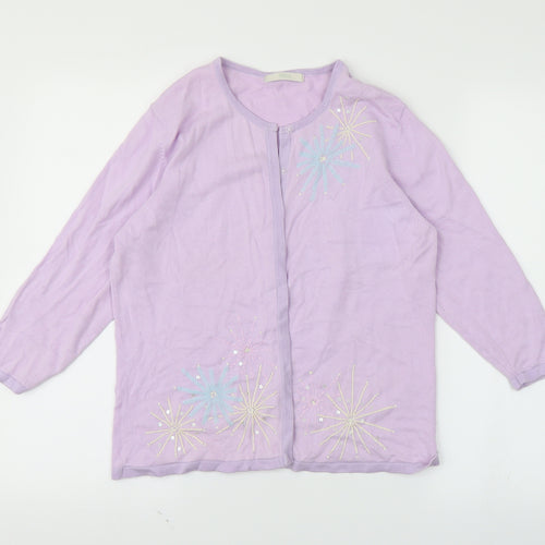 M&S Womens Purple   Cardigan Jumper Size 12
