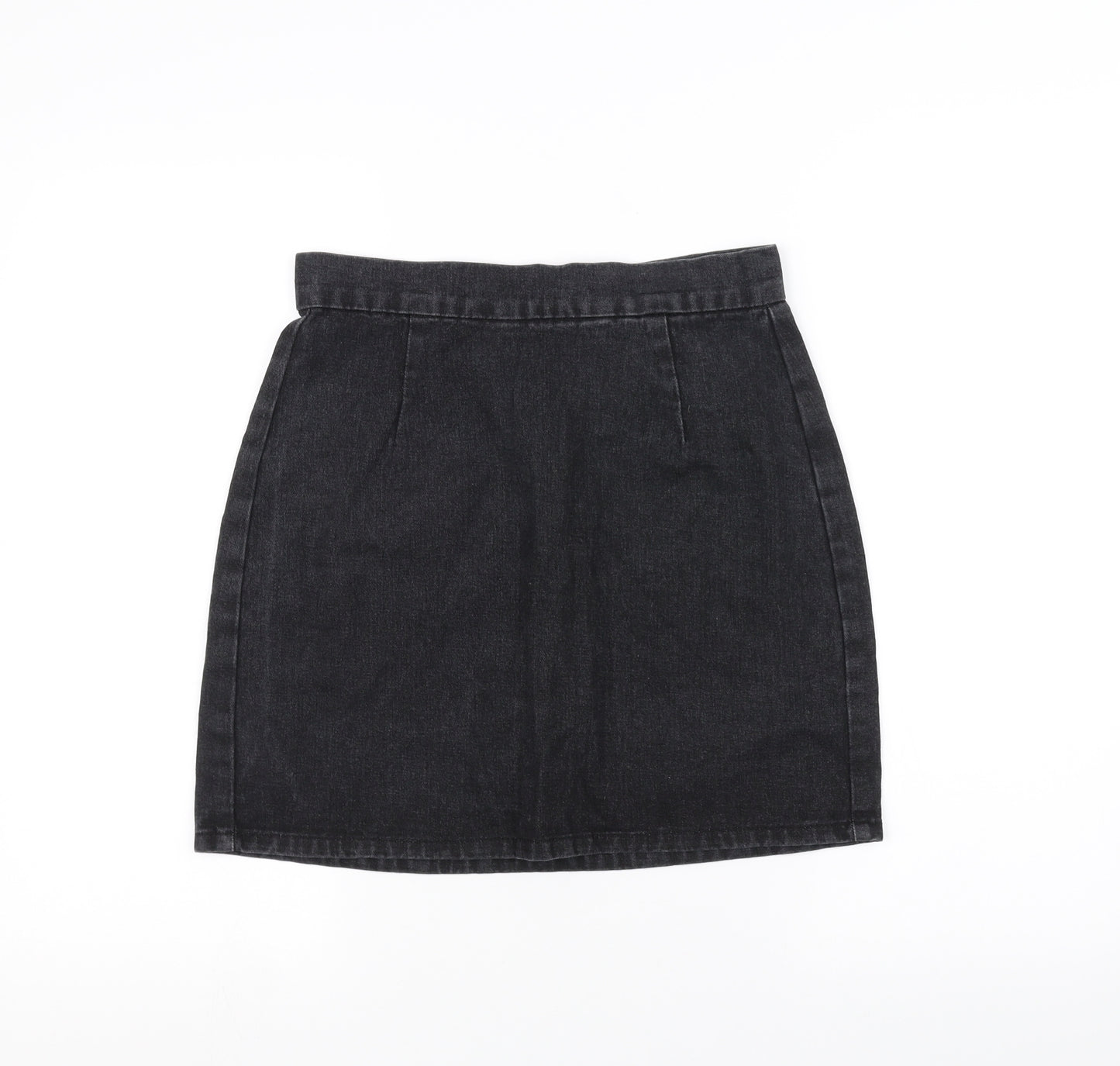 Denim & Co. Womens Black  Denim A-Line Skirt Size 8