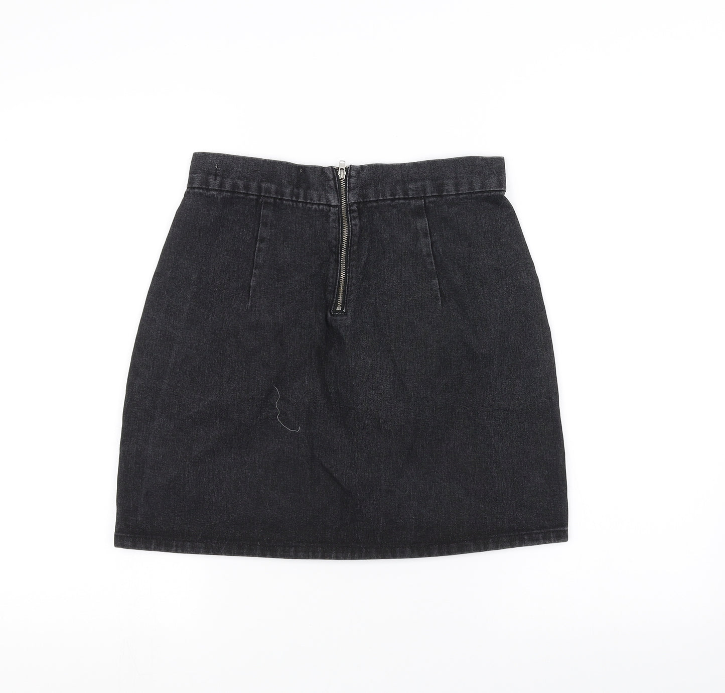 Denim & Co. Womens Black  Denim A-Line Skirt Size 8