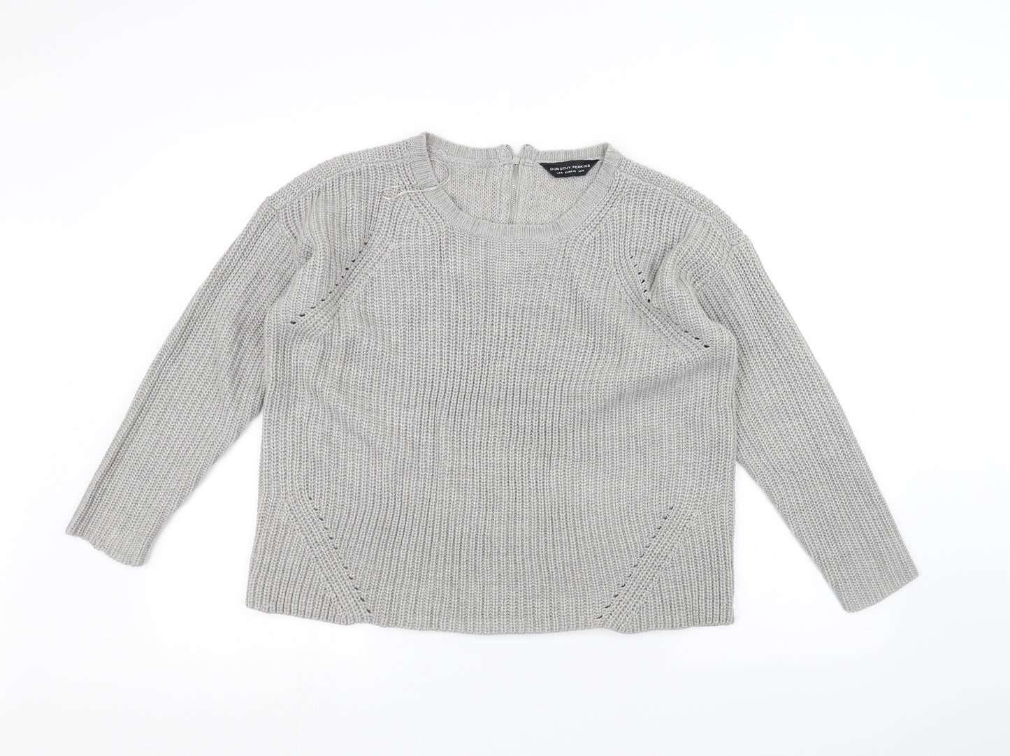 Dorothy Perkins Womens Grey  Knit Pullover Jumper Size 14