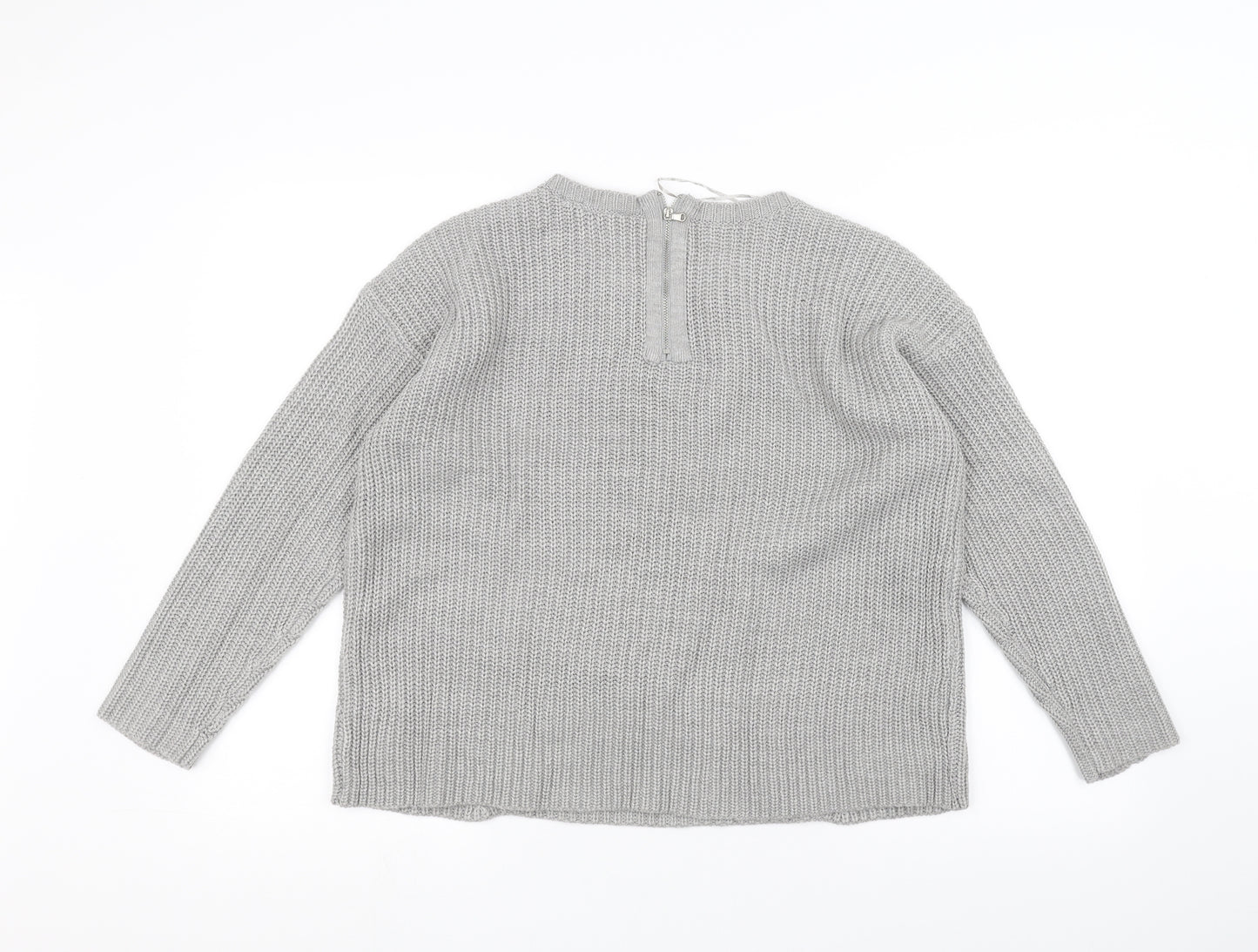 Dorothy Perkins Womens Grey  Knit Pullover Jumper Size 14