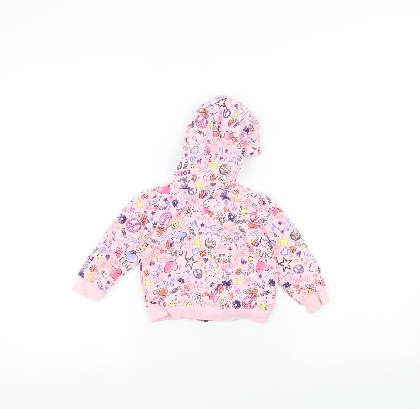 Converse Girls Pink   Full Zip Hoodie Size 6-7 Years