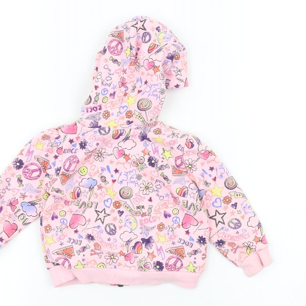 Converse Girls Pink   Full Zip Hoodie Size 6-7 Years