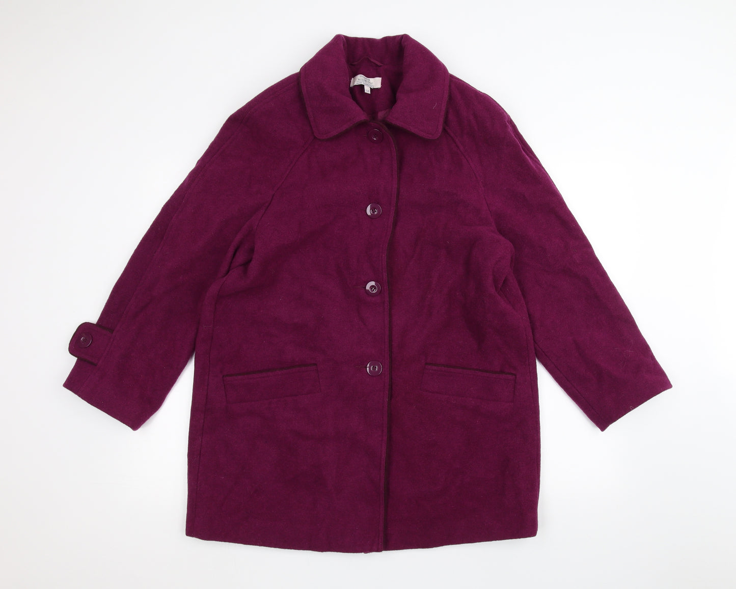 Honor Milburn Womens Purple   Overcoat Coat Size 12