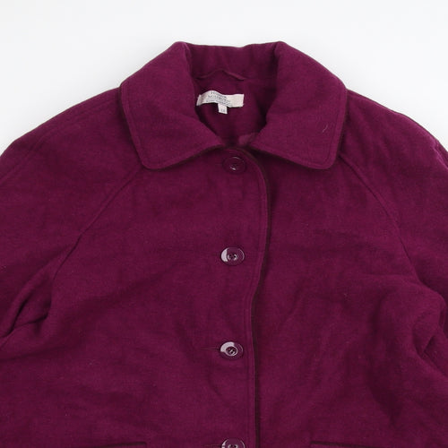Honor Milburn Womens Purple   Overcoat Coat Size 12