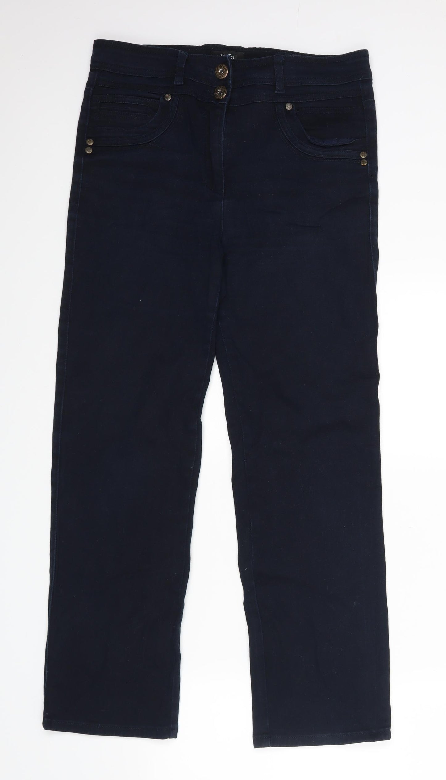 M&Co Womens Blue   Straight Jeans Size 12 L27 in