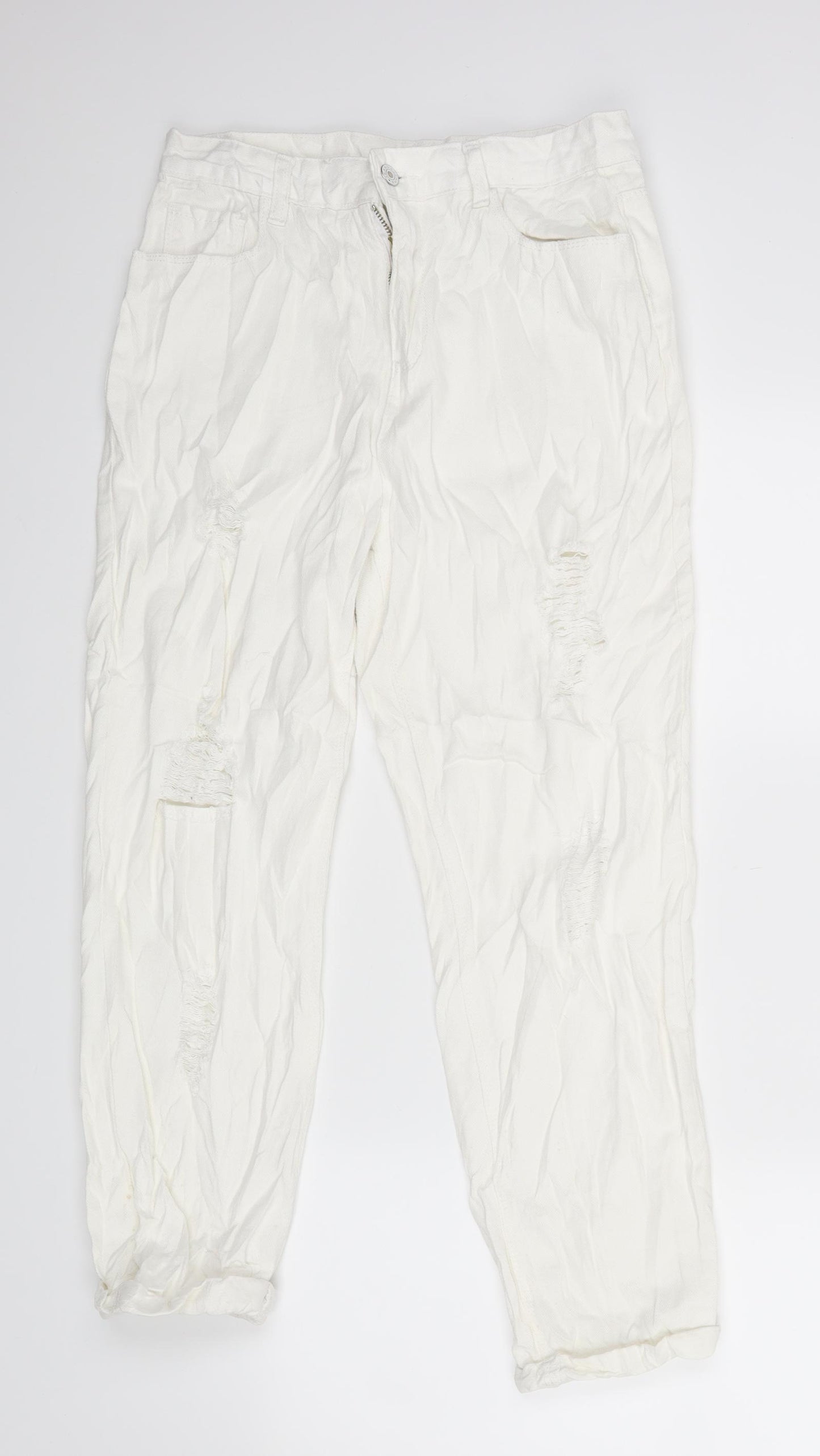 Preworn Womens White   Straight Jeans Size L L23 in
