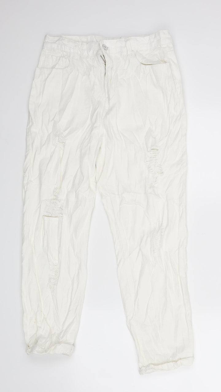 Preworn Womens White   Straight Jeans Size L L23 in