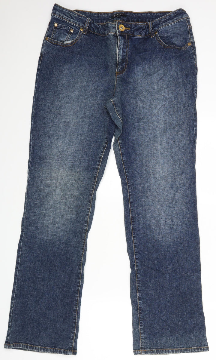 Clara F Womens Blue Straight Jeans Size 40 L31 in