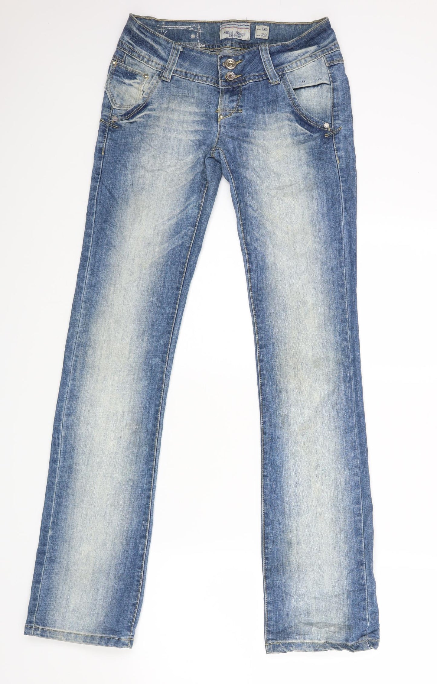 Blue Rags Womens Blue   Straight Jeans Size 8 L32 in