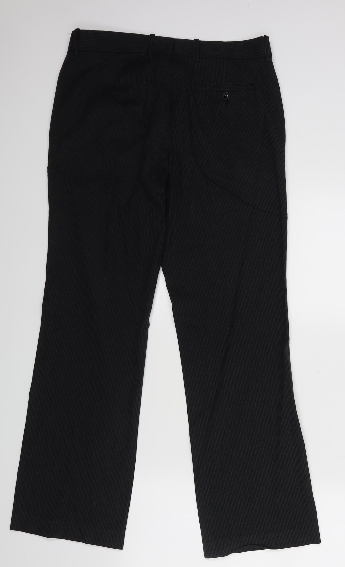 H&M Womens Black Striped  Dress Pants Trousers Size 8 L29 in