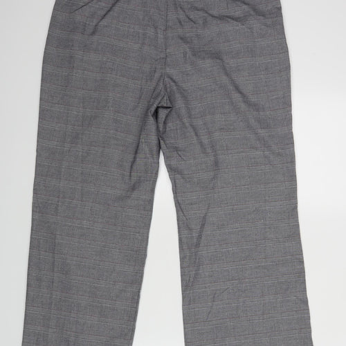 Per Una Womens Grey Check  Dress Pants Trousers Size 14 L27 in