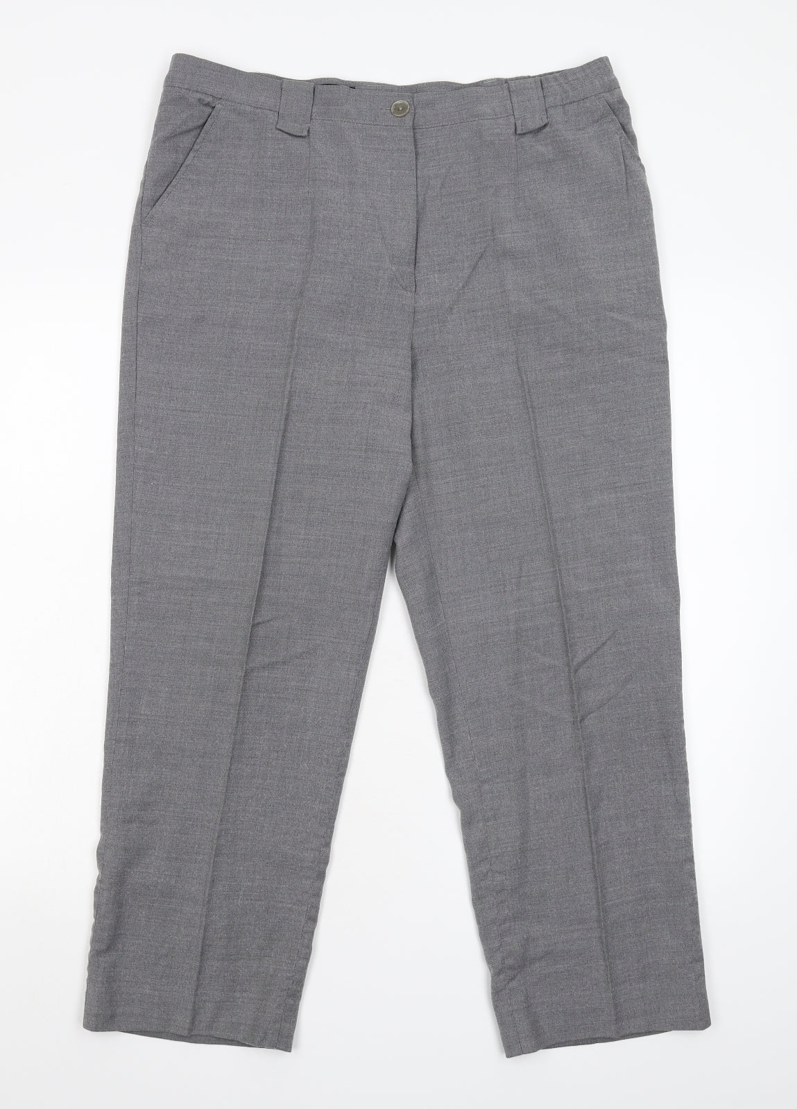 MICHELE Womens Grey   Cropped Trousers Size 14 L25 in