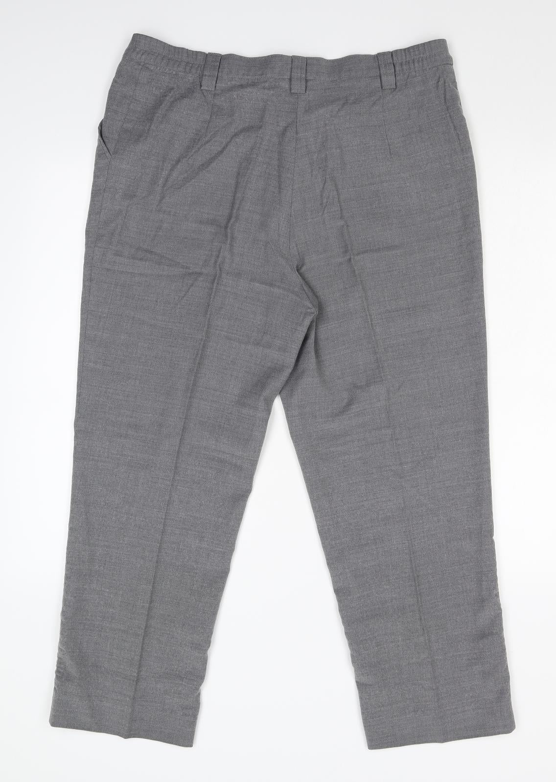 MICHELE Womens Grey   Cropped Trousers Size 14 L25 in
