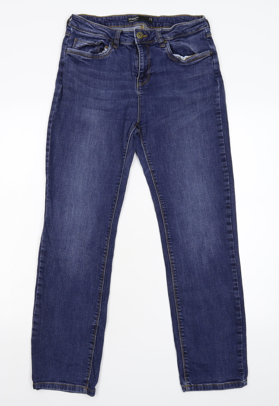 Dunnes Stores Womens Blue  Denim Straight Jeans Size 14 L28 in