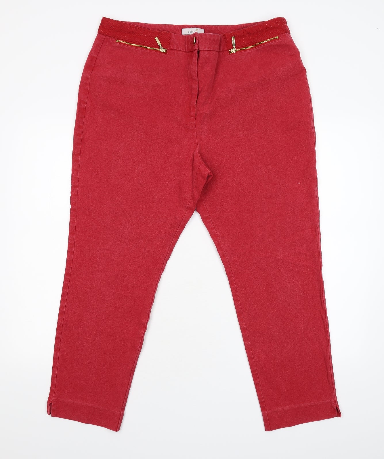 Per Una Womens Red   Cropped Jeans Size 18 L24 in