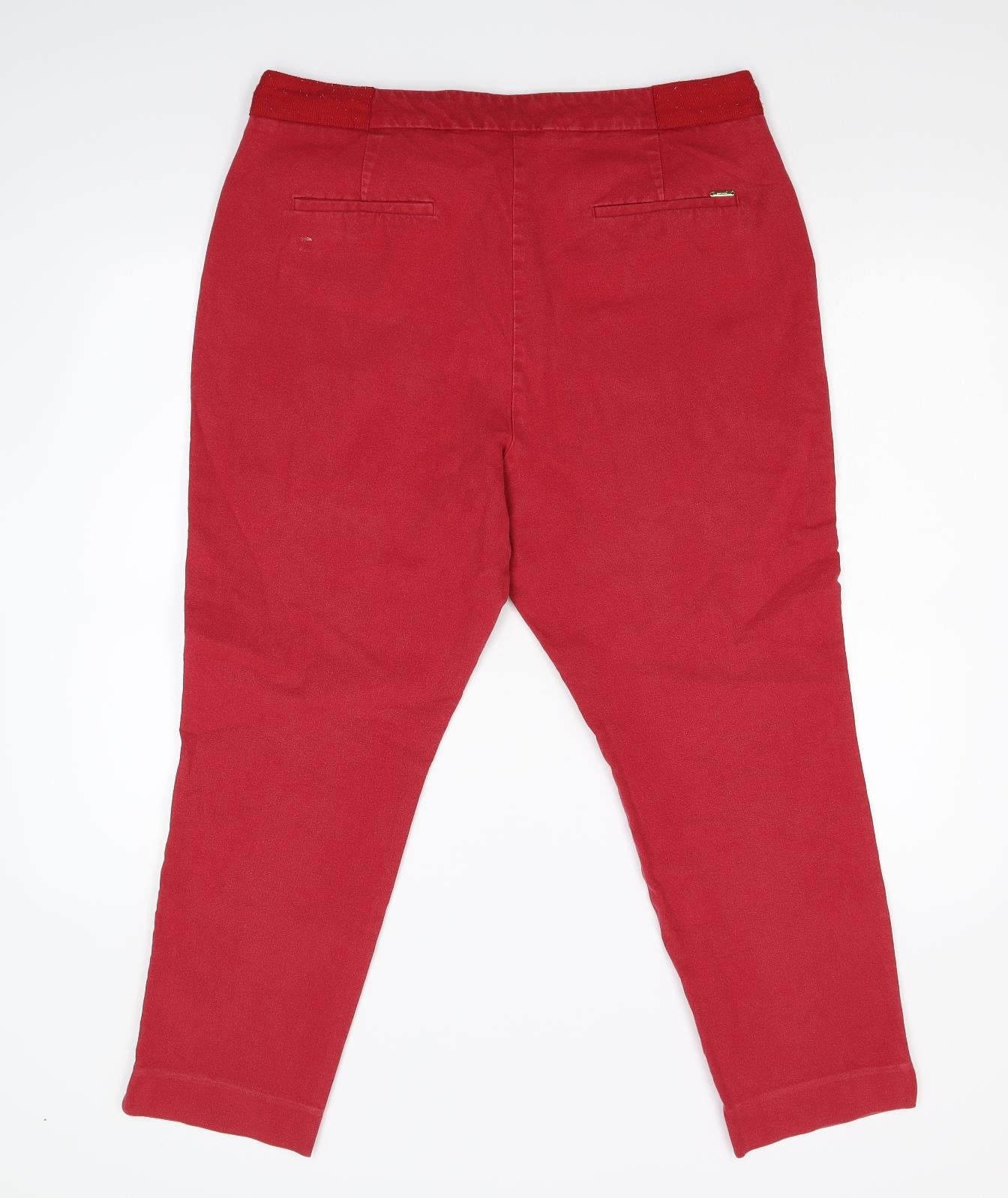 Per Una Womens Red   Cropped Jeans Size 18 L24 in
