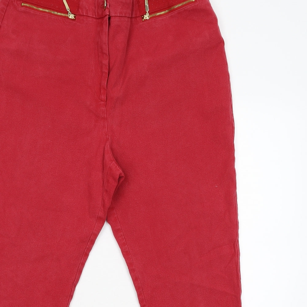 Per Una Womens Red   Cropped Jeans Size 18 L24 in